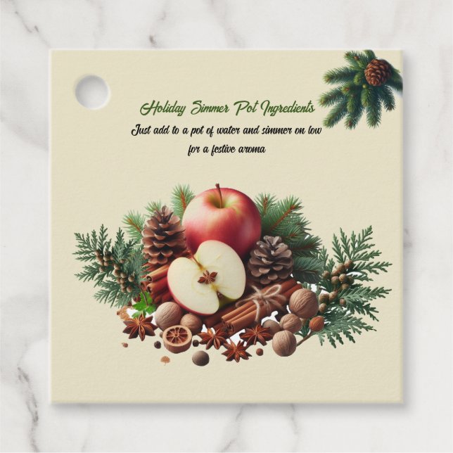 Cadeau Étiquettes de pot à infusion parfumée aux pommes p (Devant)