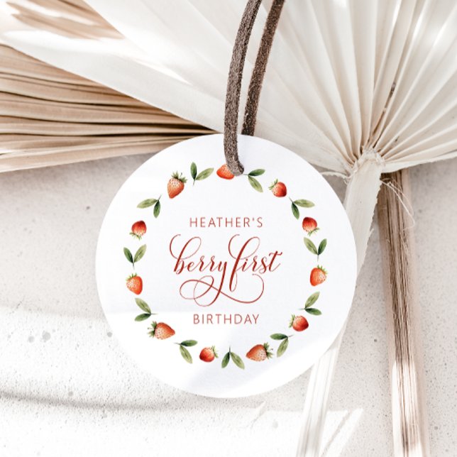 Cadeau Étiquettes de premier service Berry (Berry First Birthday Strawberry Favor Tags by Painted Paperie
)