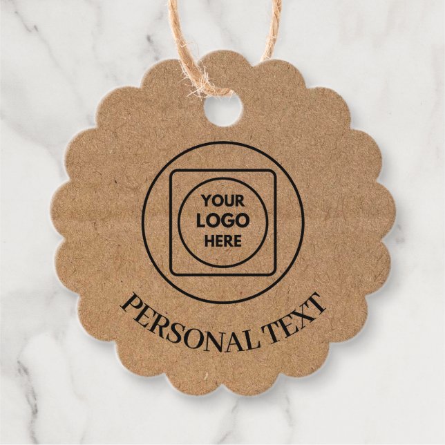 Cadeau Étiquettes de prix avec texte de logo Kraft (Devant)