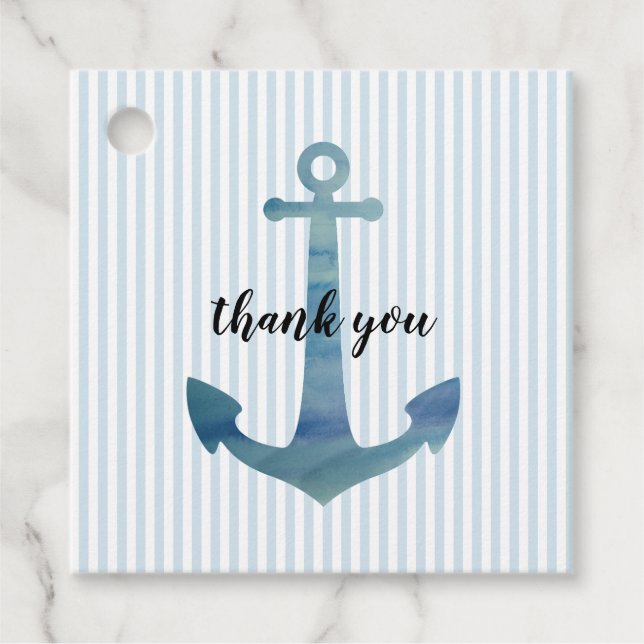 Cadeau Étiquettes de remerciement d'ancre nautique (Devant)