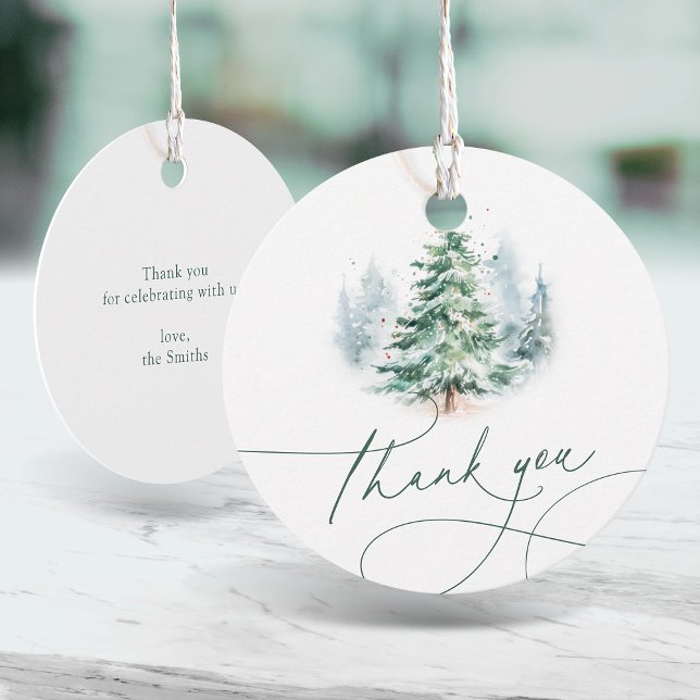 Cadeau Étiquettes de remerciement de faveur de script élé (Minimalist Elegant Script Thank You Favor Tags)