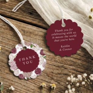 Cadeau Étiquettes de remerciement de mariage avec des fle