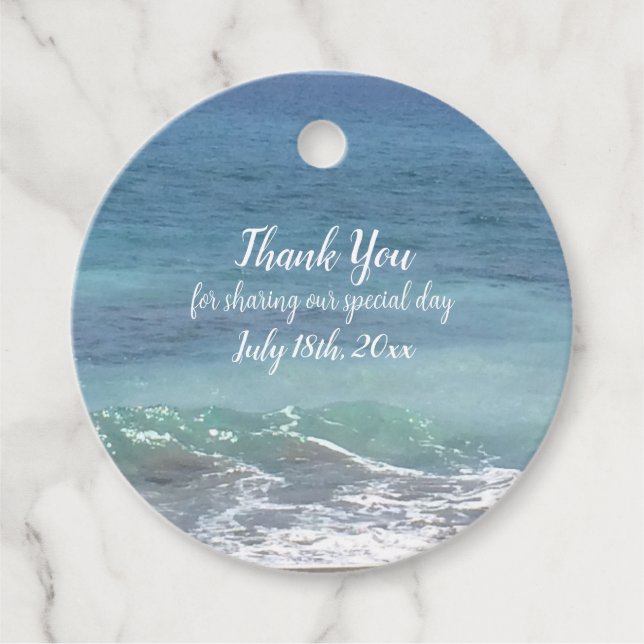 Cadeau Étiquettes de remerciement de plage et d'océan (Devant)