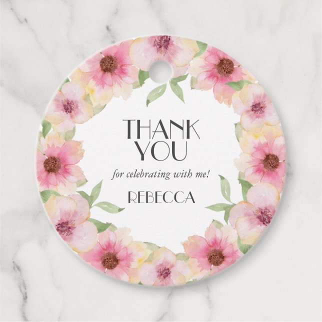 Cadeau Étiquettes de remerciement Fleurs de cerisier à l' (Devant)