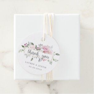 Cadeau Étiquettes de remerciement florales pour mariage d