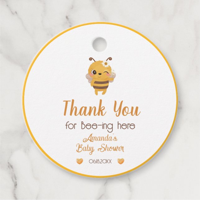 Cadeau Étiquettes de remerciement pour Baby Shower Momie  (Devant)