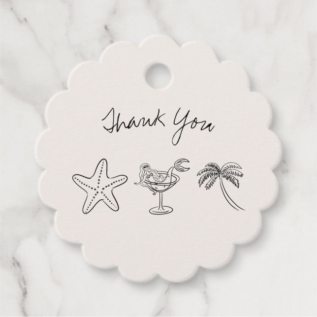 Cadeau Étiquettes de remerciement pour enterrement de vie (Devant)