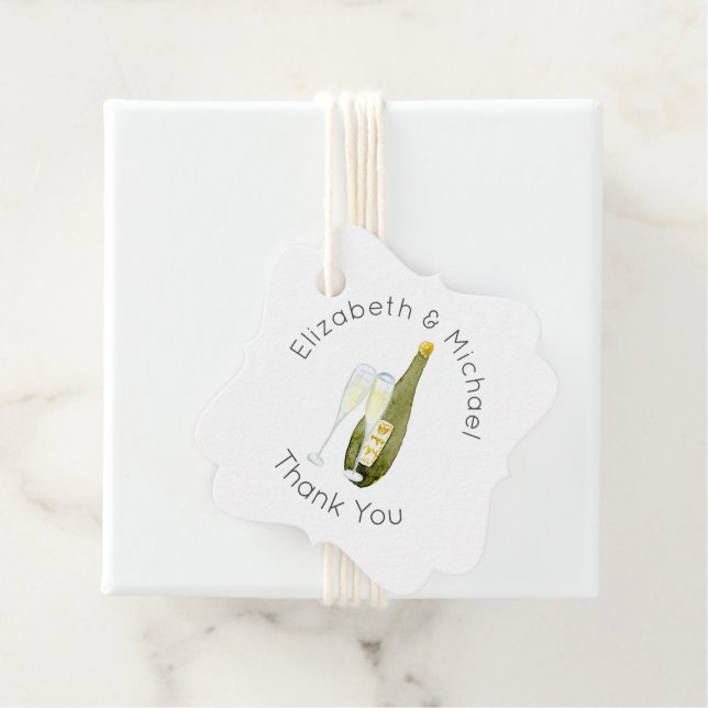 Cadeau Étiquettes de remerciement pour toast au champagne (En situation)
