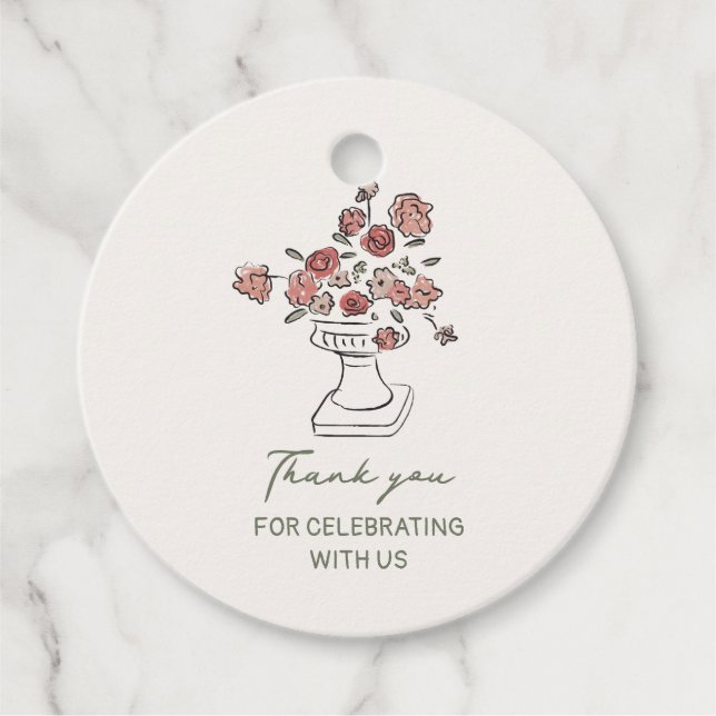 Cadeau Étiquettes de remerciement pour urne florale (Devant)
