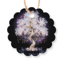 Étiquettes Favoris Ondulées Arbre Cristal & Or Ste