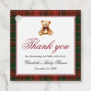 Cadeau Étiquettes pour Baby Shower avec Nounours Hiver Pl