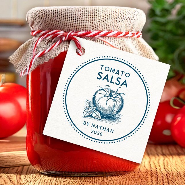 Cadeau Étiquettes salsa tomate couleurs personnalisées (Créateur téléchargé)