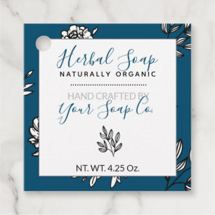 Cadeau Étiquettes Suspendues Bleues Savon Ligne d'Art Feu