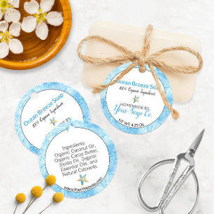 Cadeau Étiquettes suspendues pour savon à thème de plage 