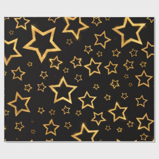 Cadeau Étoiles métalliques dorées élégantes sur papier d'