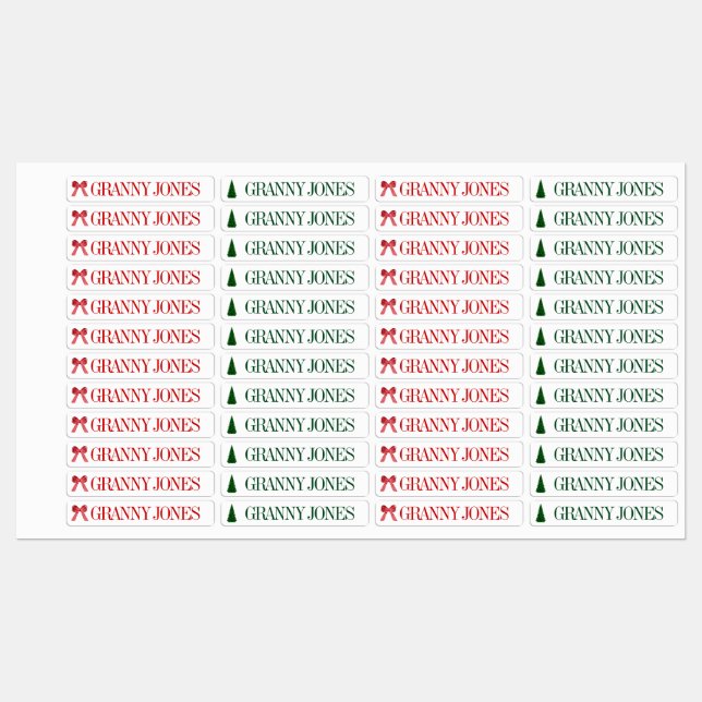 Cadeau familial Étiquette personnalisable Grand-mè (Feuille)