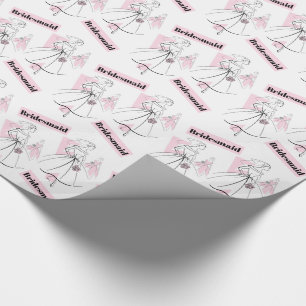 Cadeau Fashion Bride Pink Group Bridesmaid papier d'embal