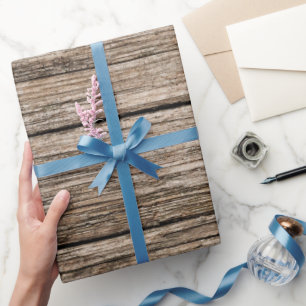 Cadeau Faux bois papier d'emballage motif rustique
