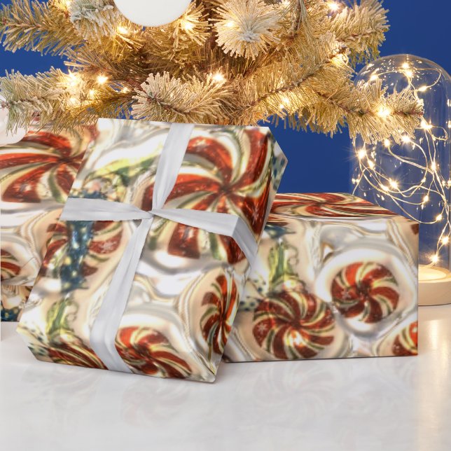 Cadeau Faux Metallic Candy Motif Papier d'emballage brill (Vacances)