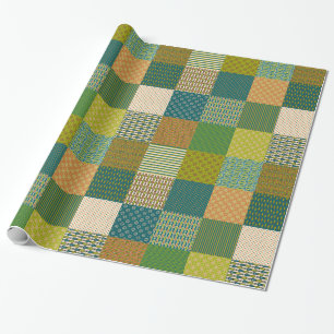 Cadeau Faux Patchwork, Couleurs de la Terre : Papier d'en