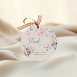 Cadeau Favoriser les étiquettes Papillon Fleur sauvage Me