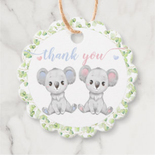 Cadeau Favoriser les étiquettes pour Koala Gender Reveal 