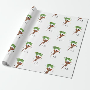 Cadeau Fée Cute Avec Papier Enveloppant Ailes Brown