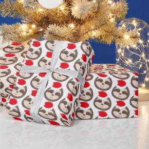 Cadeau Festif paresseux carrelés de Noël Papier d'envelop
