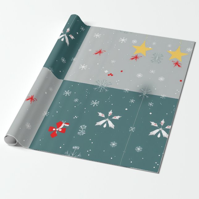 Cadeau Festive Winter Wonderland Wrapper Papier (Déroulé)