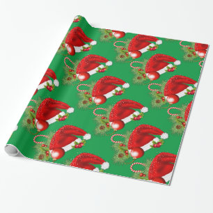 Cadeau Fête de Noël de Santa Hat Papier vert à enveloppem