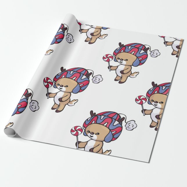 Cadeau Fête de vacances avec papier d'enrobage Lollipop (Déroulé)