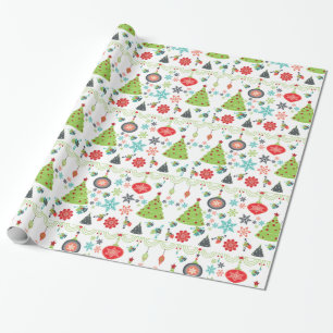 Cadeau Fêtes de Noël Snowflakes Wrapper Papier
