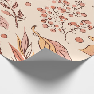 Cadeau Feuilles d'automne et papier d'enveloppement de ba