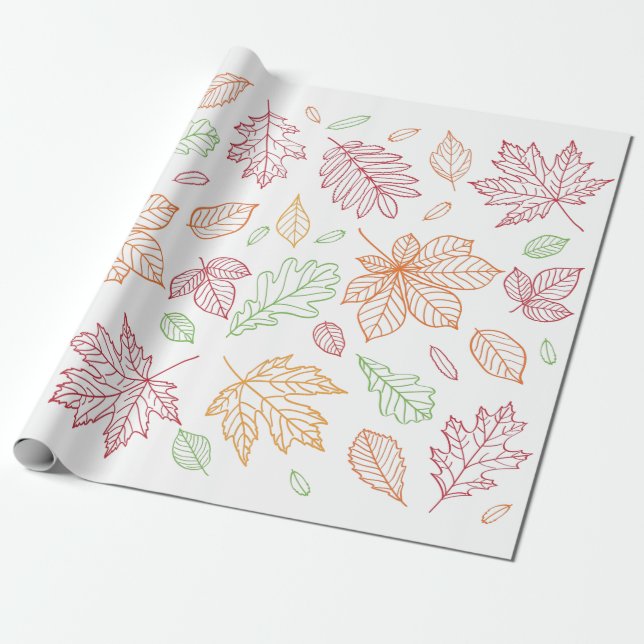 Cadeau Feuilles d'automne papier d'enveloppement (Déroulé)
