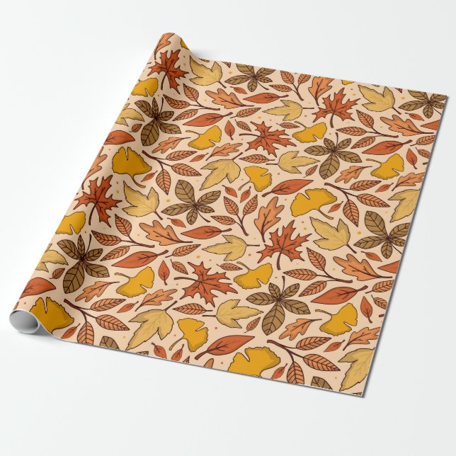 Cadeau Feuilles d'automne papier d'enveloppement (Déroulé)