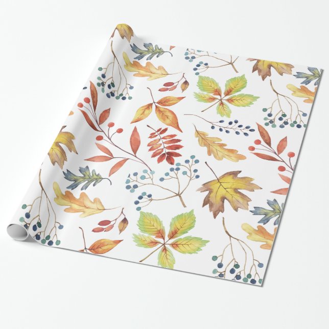 Cadeau Feuilles d'automne traditionnelles papier d'envelo (Déroulé)