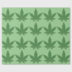 Cadeau Feuilles de mauvaises herbes vert sur papier d'env