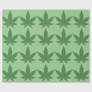 Cadeau Feuilles de mauvaises herbes vert sur papier d'env