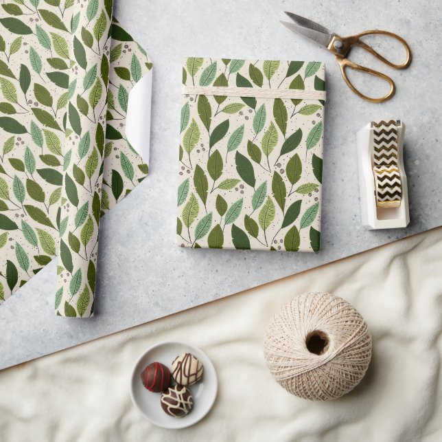 Cadeau Feuilles écolo et papier d'emballage feuillage (Artisanat)