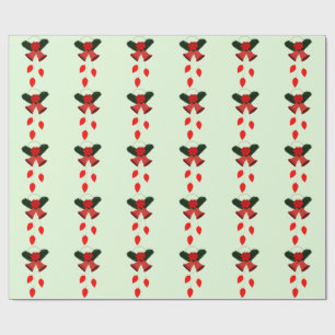Cadeau Feuilles rouges et billes Papier à enveloppement v