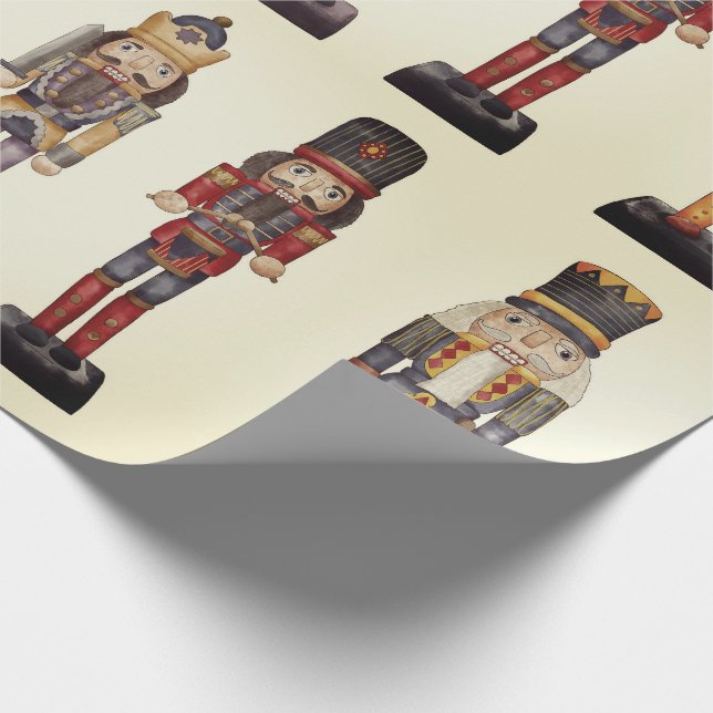 Cadeau Fiche papier d'emballage de Noël Trio Nutcracker (Coin)
