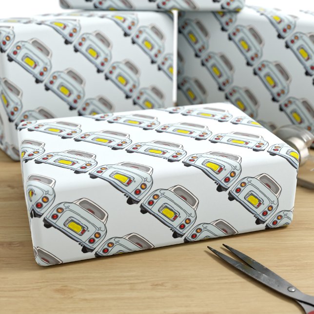Cadeau Figarations Pale Aqua Blue Figaro Papier à envelop (Fun figgy wrapping paper for your pale aqua figaro car gifts)