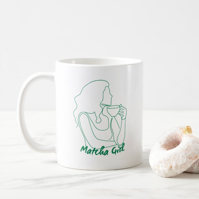 CADEAU FILLE MATCHA, Mug Matcha , Mug cadeau (Avec donut)