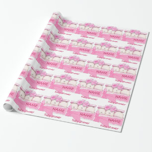 Cadeau Fille Triplets Baby shower Papier enveloppant cade