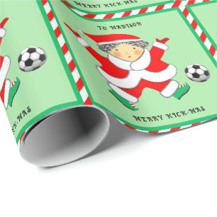 Cadeau Filles Football Noël Vacances Papier à enveloppeme