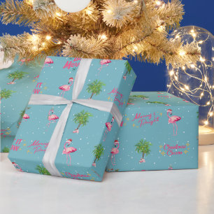 Cadeau Flamant rose Noël Papier à envelopper Conception p