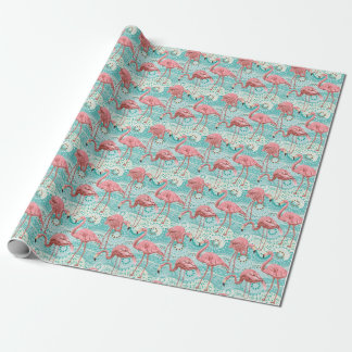 Cadeau Flamant rose Tropical : Papier peint Floral Vintag
