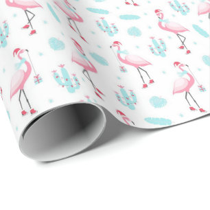 Cadeau Flamants roses de Noël de Cactus papier d'envelopp