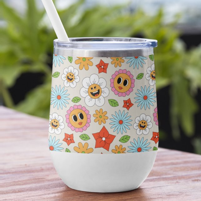Cadeau Fleur Retro Coloré et Joyeux (Créateur téléchargé)