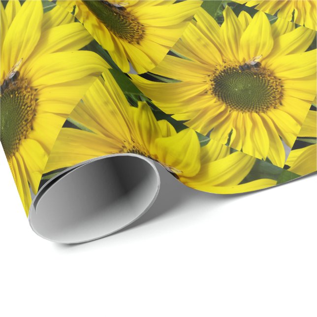 Cadeau fleur,unique, papier d'emballage brillant, coloré, (Coin rond)